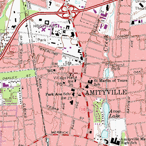 Topographic Map of Temple Sinai (historical), NY