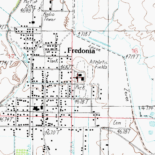 Topographic Map of Fredonia Elementary School, AZ
