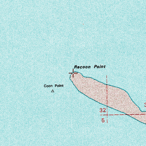 Topographic Map of Raccoon Point, LA