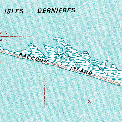 Topographic Map of Raccoon Island, LA