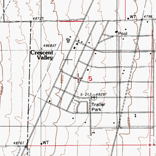 Topographic Map of Crescent Valley Elementary School, NV