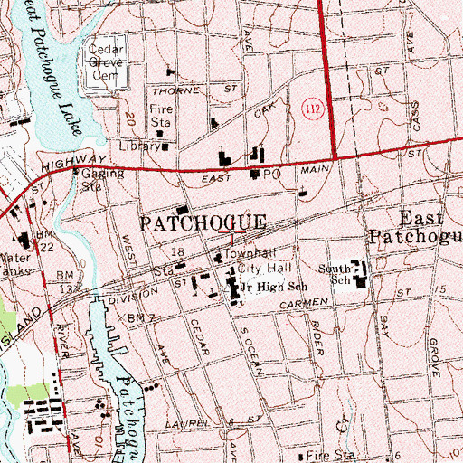Topographic Map of Stuart Van Cott Memorial Library, NY
