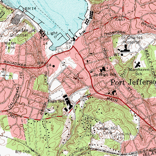 Topographic Map of Christ Episcopal Church, NY