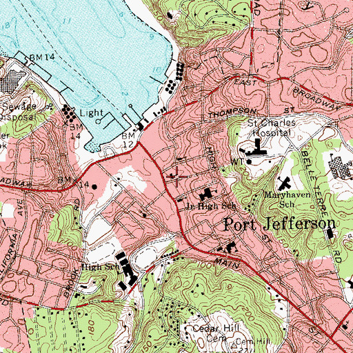 Topographic Map of First Presbyterian Church, NY