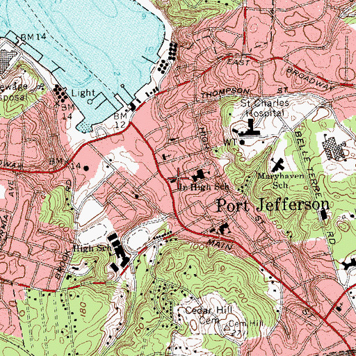 Topographic Map of First United Methodist Church, NY