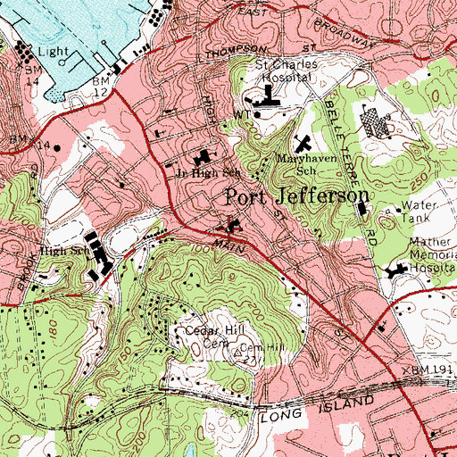 Topographic Map of Infant Jesus Roman Catholic Church, NY
