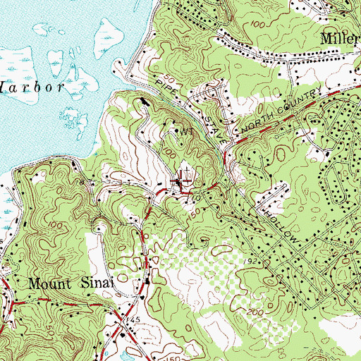 Topographic Map of Mount Sinai Congregational Church, NY