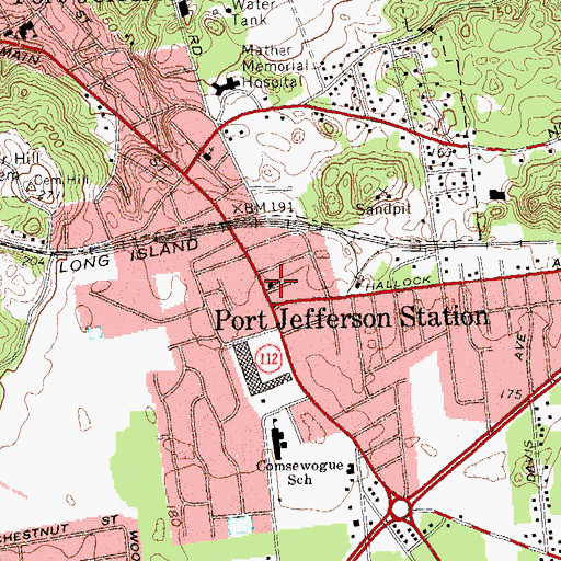 Topographic Map of Saint Paul's Evangelical Lutheran Church, NY