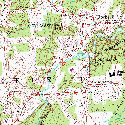 Topographic Map of Hans Brook, CT