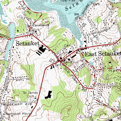 Topographic Map of Setauket United Methodist Church, NY