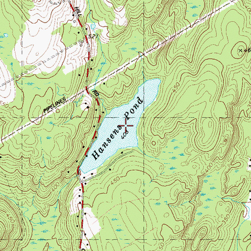 Topographic Map of Hansens Pond, CT