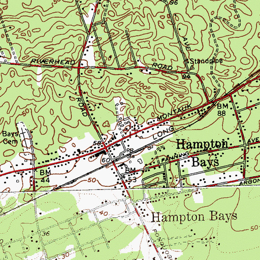 Topographic Map of Saint Rosalies Mission Church, NY