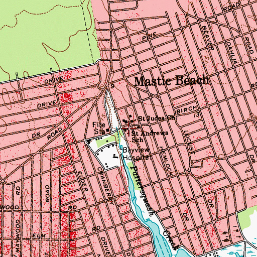 Topographic Map of Saint Andrew Episcopal Church, NY