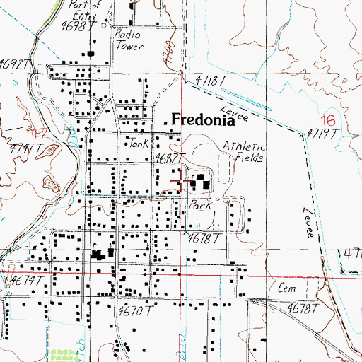 Topographic Map of Fredonia High School, AZ