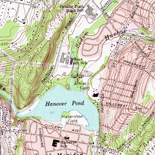 Topographic Map of Harbor Brook, CT