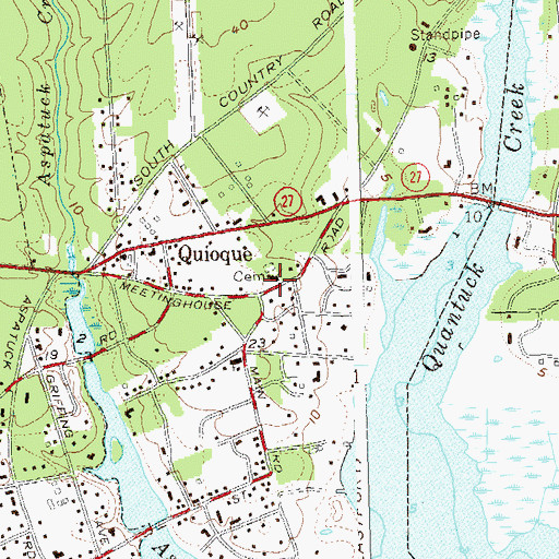 Topographic Map of Westhampton Presbyterian Church, NY