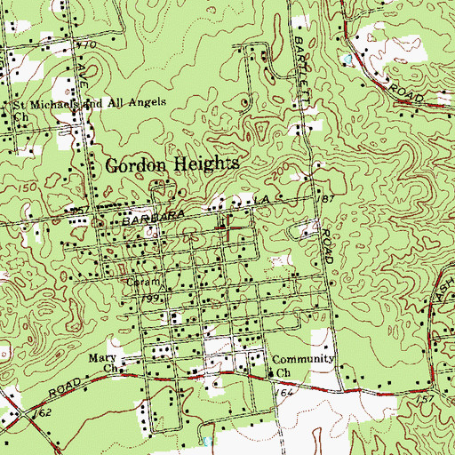 Topographic Map of Harvest Temple Church of God, NY