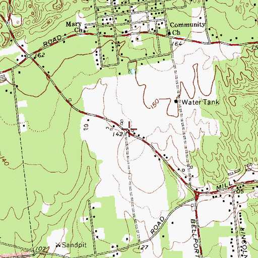 Topographic Map of Mill Pond Golf Course, NY