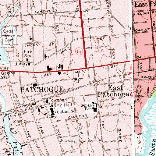 Topographic Map of Saint Paul's Episcopal Church, NY