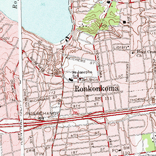 Topographic Map of Saint Joseph Roman Catholic Church, NY