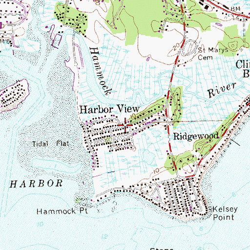 Topographic Map of Harbor View, CT