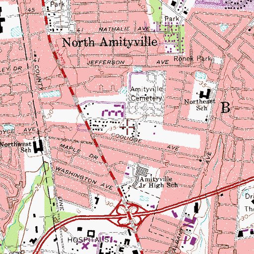 Topographic Map of Hicks Memorial United Church, NY