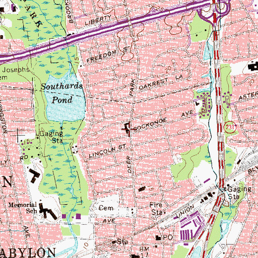 Topographic Map of Cross of Christ Lutheran Church, NY