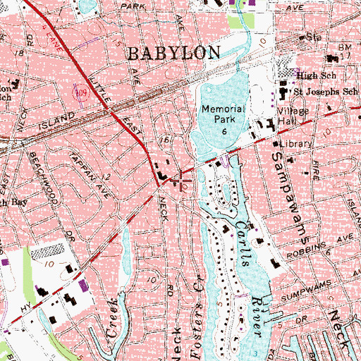 Topographic Map of First Baptist Church, NY