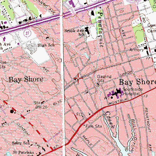 Topographic Map of Gospel Lighthouse Pentecostal Church, NY