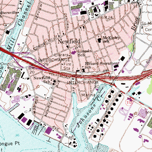 Topographic Map of Harding High School, CT