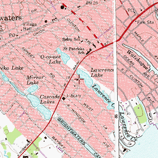 Topographic Map of Saint Lukes Lutheran Church, NY