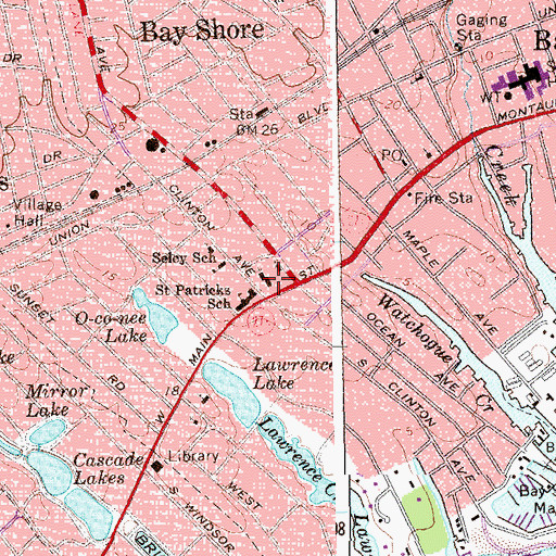 Topographic Map of Saint Patrick's Roman Catholic Church, NY