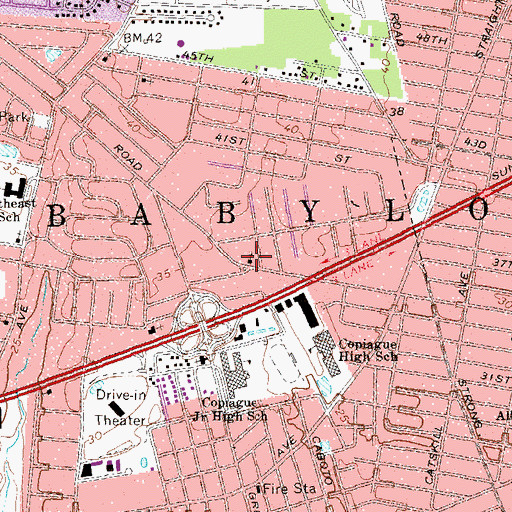 Topographic Map of Saint John's Baptist Church, NY