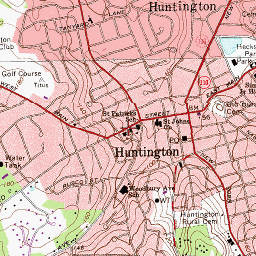 Topographic Map of Saint Patrick's Roman Catholic Church, NY