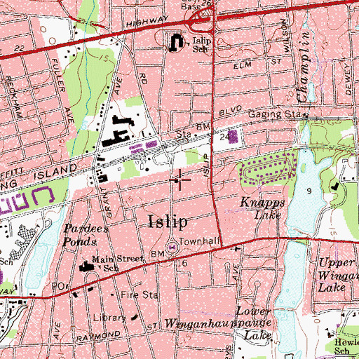 Topographic Map of Trinity Lutheran Church, NY