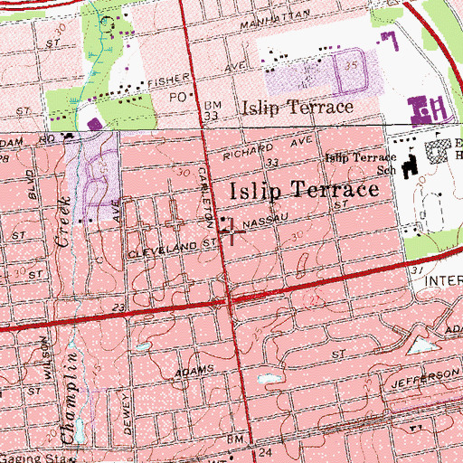 Topographic Map of Christ Lutheran Church, NY