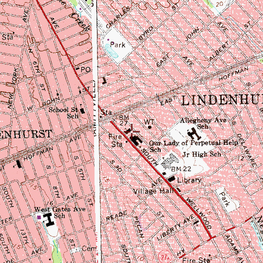 Topographic Map of Our Lady of Perpetual Help Church, NY