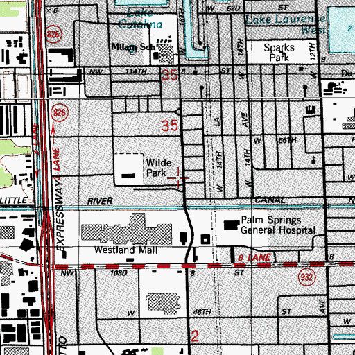 Topographic Map of Westland Plaza, FL