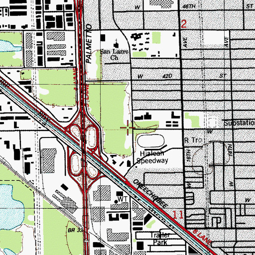 Topographic Map of Westland Promenade Shopping Center, FL