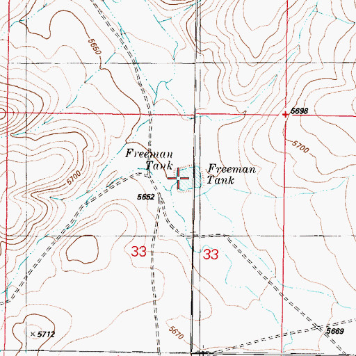 Topographic Map of Freeman Tank, AZ