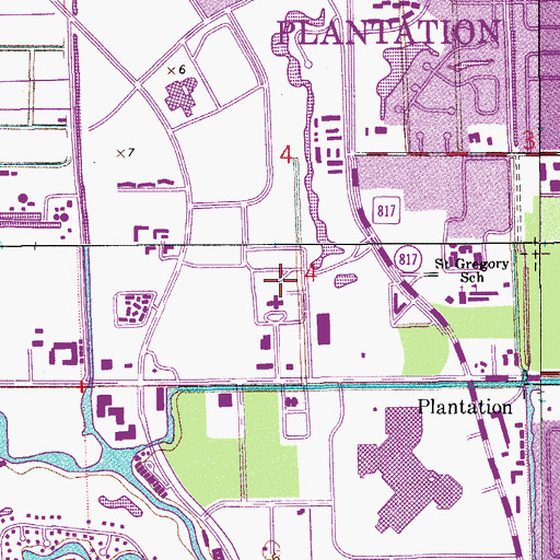 Topographic Map of Westside Regional Medical Center, FL