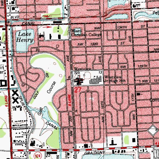 Topographic Map of Carrie P Meek - Westview K - 8 Center, FL