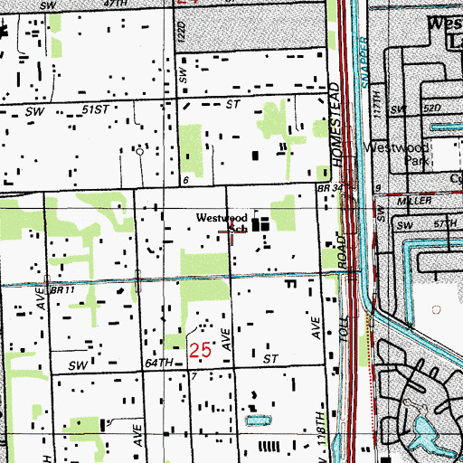 Topographic Map of Westwood Christian Day School Secondary, FL