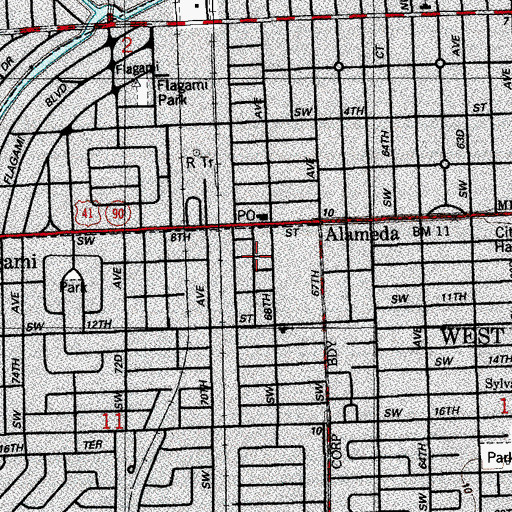 Topographic Map of White House Trailer Park, FL