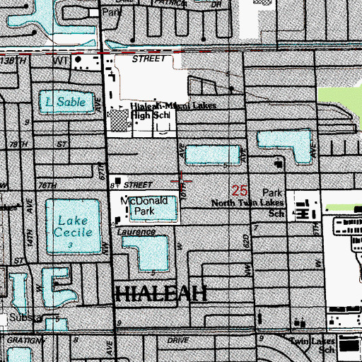 Topographic Map of William Lehman Day Care Center, FL