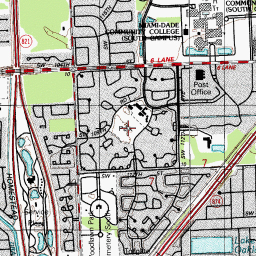 Topographic Map of William Lehman Elementary School, FL