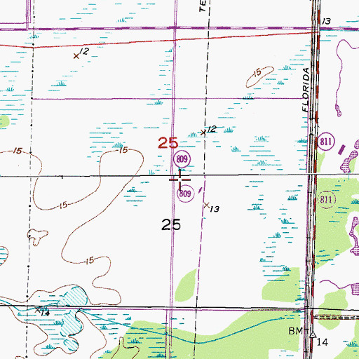 Topographic Map of William T Dwyer Adult Education Center, FL