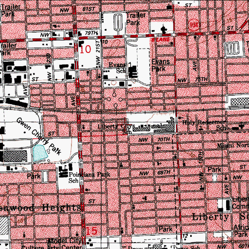 Topographic Map of Williams Day Care Center, FL