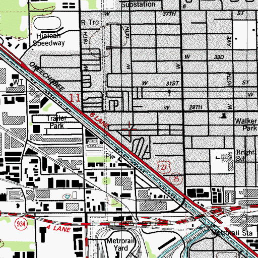 Topographic Map of Wynken Blynken and Nod Trailer Park, FL