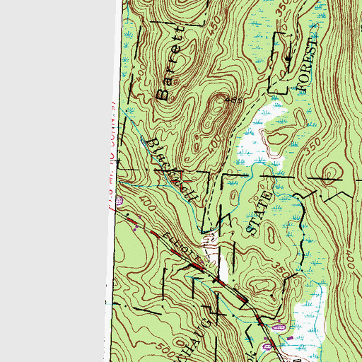 Topographic Map of Harris Brook, CT